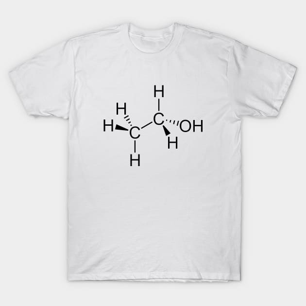 Alcohol Molecular Diagram - Ethanol T-Shirt by Webdango